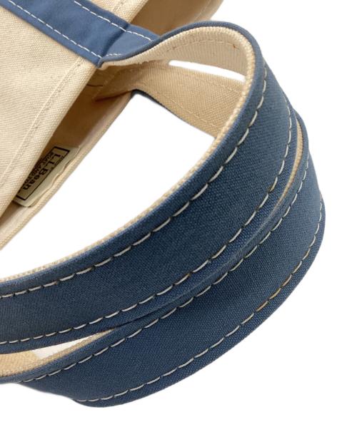 L.L.Bean（エルエルビーン）L.L.Bean (エルエルビーン) BOAT AND TOTE MEDIUM（ボート アンド トート ミディアム） アイボリー×ブルーの古着・服飾アイテム