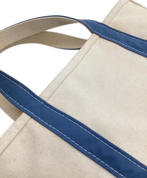 L.L.Bean（エルエルビーン）L.L.Bean (エルエルビーン) BOAT AND TOTE MEDIUM（ボート アンド トート ミディアム） アイボリー×ブルーの古着・服飾アイテム