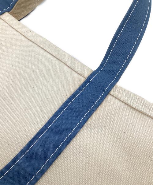 L.L.Bean（エルエルビーン）L.L.Bean (エルエルビーン) BOAT AND TOTE MEDIUM（ボート アンド トート ミディアム） アイボリー×ブルーの古着・服飾アイテム