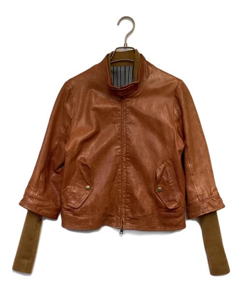 Adam et Rope（アダム エ ロペ）Adam et Rope (アダム エ ロペ) ラムレザージャケット ブラウン サイズ:38の古着・服飾アイテム