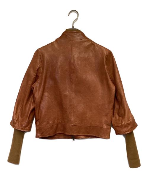 Adam et Rope（アダム エ ロペ）Adam et Rope (アダム エ ロペ) ラムレザージャケット ブラウン サイズ:38の古着・服飾アイテム