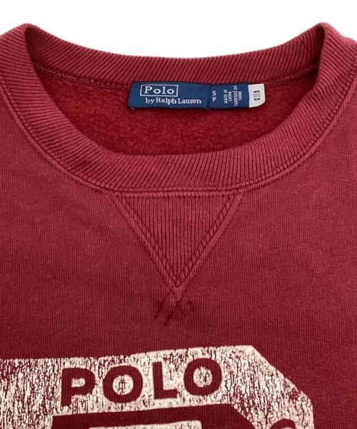 POLO BY RALPH LAUREN（ポロ バイ ラルフローレン）POLO BY RALPH LAUREN (ポロ バイ ラルフローレン) プリントスウェット レッド サイズ:Sの古着・服飾アイテム