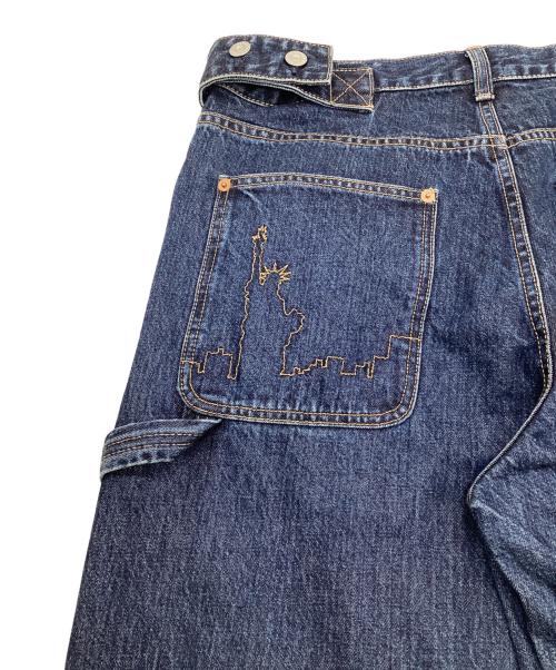 moussy（マウジー）moussy (マウジー) MOANDMO CLOTHING (モーアンドモークロージング) DOUBLE KNEE STRAIGHT（ダブル ニー ストレート）デニムパンツ ブルー サイズ:2の古着・服飾アイテム