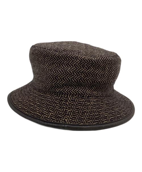 HERMES（エルメス）HERMES (エルメス) バケットハット ブラック・ベージュ サイズ:58の古着・服飾アイテム