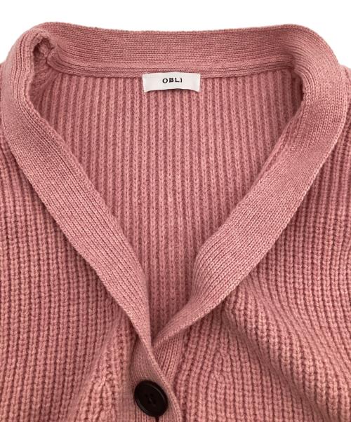 OBLI（オブリ）OBLI (オブリ) Vネックピンクカーディガン ピンク サイズ:-の古着・服飾アイテム