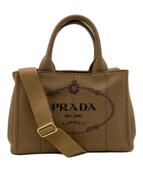 PRADA（プラダ）PRADA (プラダ) CANAPA SMALL（カナパ スモール）トートバッグ ブラウンの古着・服飾アイテム