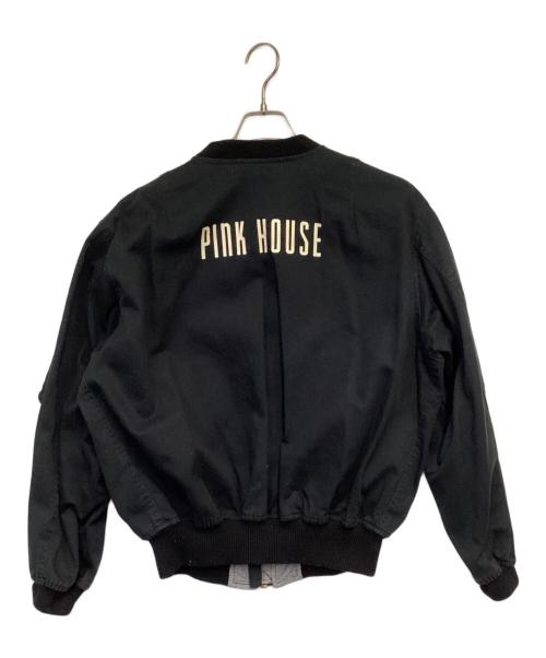 PINK HOUSE（ピンクハウス）PINK HOUSE (ピンクハウス) MA-1 ジャケット ブラック サイズ:Mの古着・服飾アイテム