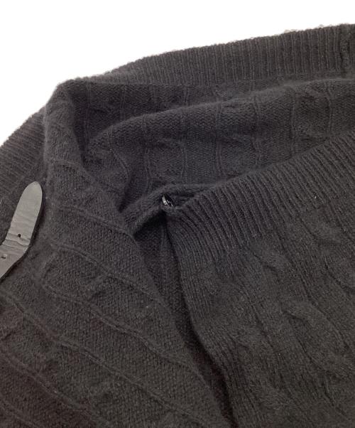 POLO RALPH LAUREN（ポロ・ラルフローレン）POLO RALPH LAUREN (ポロ・ラルフローレン) 変形ケーブルニットカーディガン ブラック サイズ:XSの古着・服飾アイテム