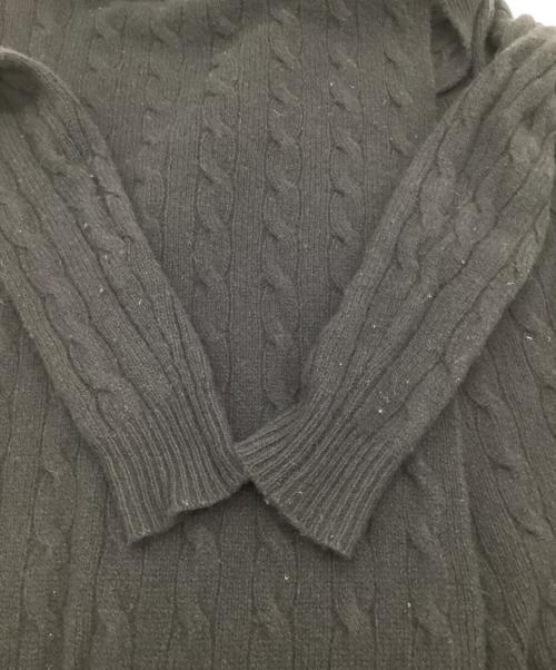 POLO RALPH LAUREN（ポロ・ラルフローレン）POLO RALPH LAUREN (ポロ・ラルフローレン) 変形ケーブルニットカーディガン ブラック サイズ:XSの古着・服飾アイテム