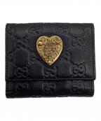 GUCCIグッチ）の古着「Guccissima（グッチシマ）3つ折り財布」｜ブラック