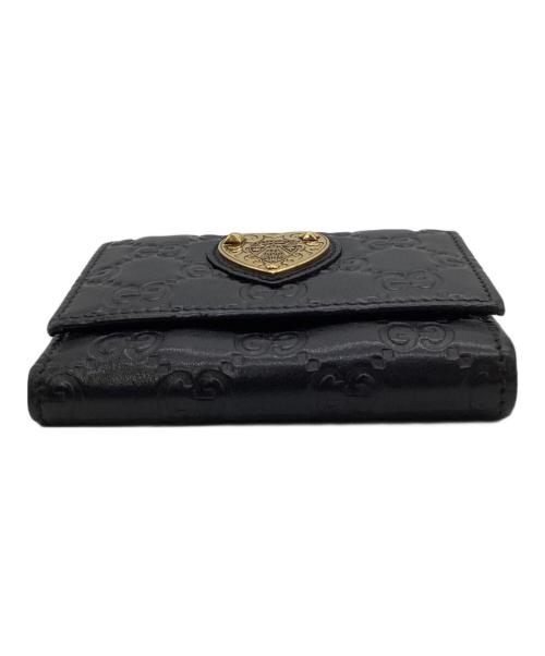 GUCCI（グッチ）GUCCI (グッチ) Guccissima（グッチシマ）3つ折り財布 ブラックの古着・服飾アイテム