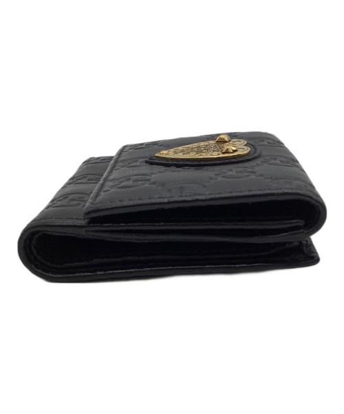 GUCCI（グッチ）GUCCI (グッチ) Guccissima（グッチシマ）3つ折り財布 ブラックの古着・服飾アイテム