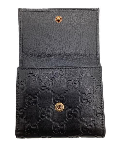 GUCCI（グッチ）GUCCI (グッチ) Guccissima（グッチシマ）3つ折り財布 ブラックの古着・服飾アイテム