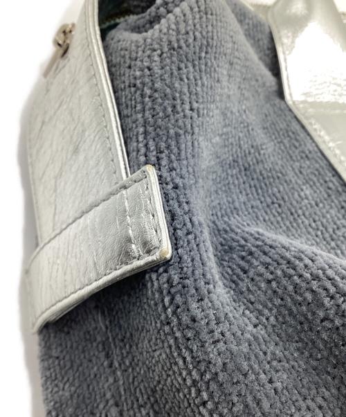 FEILER（フェイラー）FEILER (フェイラー) ミニボストンバッグ シルバー×ネイビーの古着・服飾アイテム
