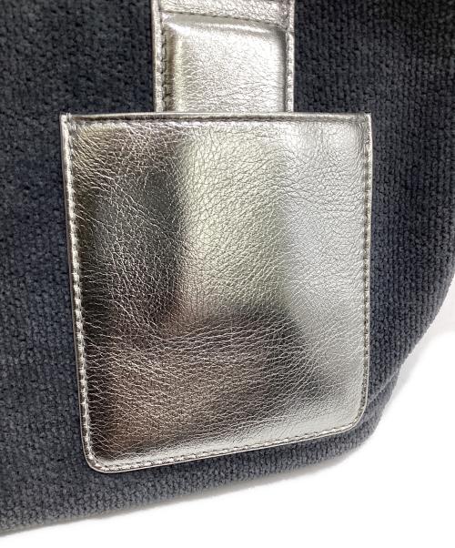 FEILER（フェイラー）FEILER (フェイラー) ミニボストンバッグ シルバー×ネイビーの古着・服飾アイテム