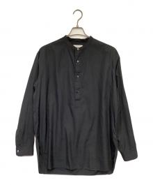 Graphpaper（グラフペーパー）の古着「Broad Band Collar Shirt（ブロード バンド カラー シャツ）」｜ブラック