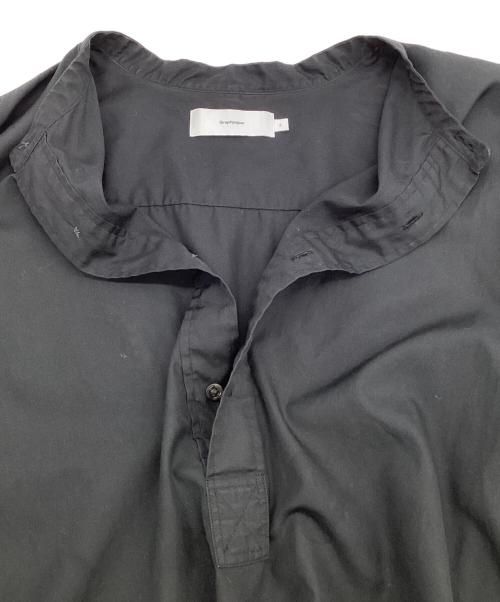 Graphpaper（グラフペーパー）Graphpaper (グラフペーパー) Broad Band Collar Shirt（ブロード バンド カラー シャツ） ブラック サイズ:2の古着・服飾アイテム