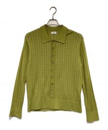 ALLEGE（アレッジ）の古着「Openwork Cardigan（透かし編みカーディガン）」｜グリーン