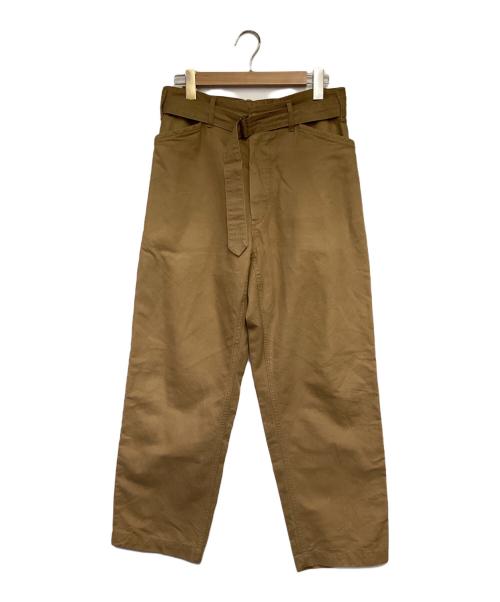 COMOLI（コモリ）COMOLI (コモリ) コットンリネンベルテッドパンツ ブラウン サイズ:2の古着・服飾アイテム
