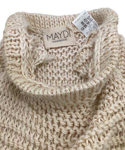 MAYDI（マイディ）MAYDI (マイディ) バンブー ボトルネック ニット ベスト アイボリー サイズ:Lの古着・服飾アイテム