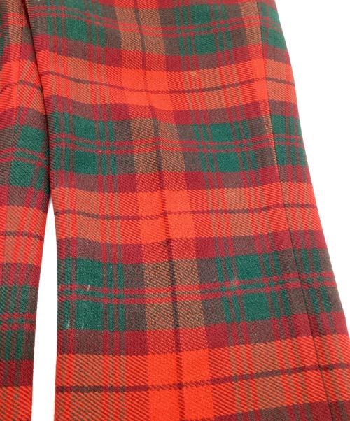 MONCLER（モンクレール）MONCLER (モンクレール) ウール チェック スキー パンツ レッド サイズ:86（要実寸値確認）の古着・服飾アイテム