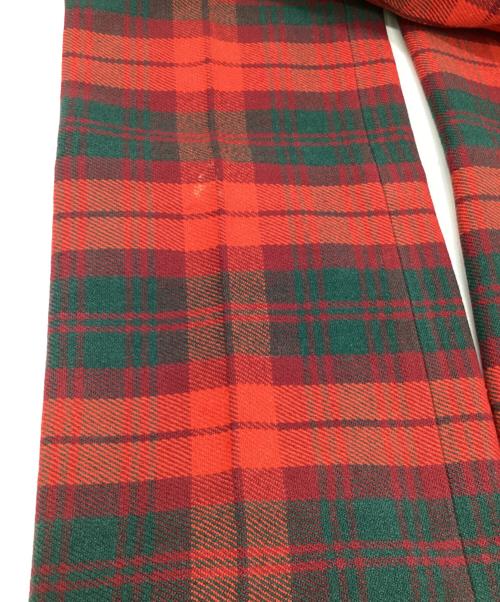 MONCLER（モンクレール）MONCLER (モンクレール) ウール チェック スキー パンツ レッド サイズ:86（要実寸値確認）の古着・服飾アイテム