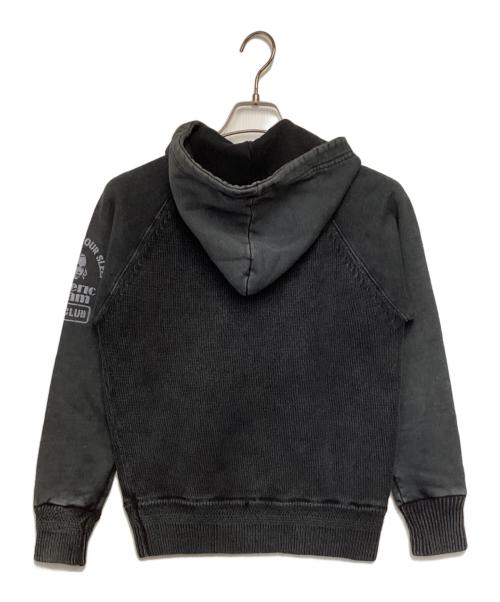 Hysteric Glamour（ヒステリックグラマー）Hysteric Glamour (ヒステリックグラマー) original Blues (オリジナルブルース) ニット切替パーカー グレー サイズ:FREEの古着・服飾アイテム