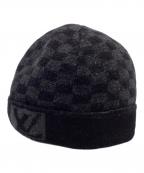 LOUIS VUITTONルイ ヴィトン）の古着「Bonnet Petit Damier（ボネ プティ ダミエ）ビーニー」｜ブラック×グレー