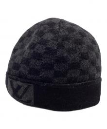 LOUIS VUITTON（ルイ ヴィトン）の古着「Bonnet Petit Damier（ボネ プティ ダミエ）ビーニー」｜ブラック×グレー