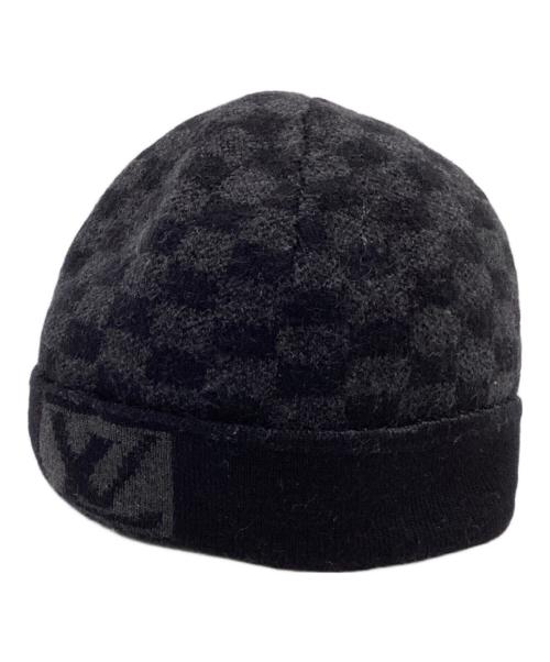 LOUIS VUITTON（ルイ ヴィトン）LOUIS VUITTON (ルイ ヴィトン) Bonnet Petit Damier（ボネ プティ ダミエ）ビーニー ブラック×グレーの古着・服飾アイテム