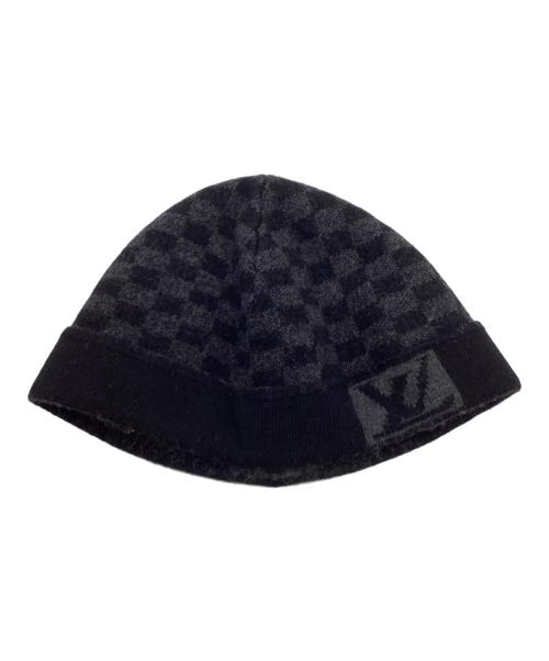 LOUIS VUITTON（ルイ ヴィトン）LOUIS VUITTON (ルイ ヴィトン) Bonnet Petit Damier（ボネ プティ ダミエ）ビーニー ブラック×グレーの古着・服飾アイテム