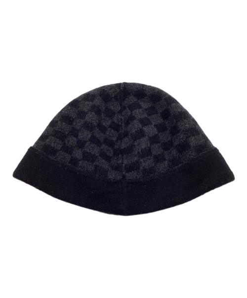 LOUIS VUITTON（ルイ ヴィトン）LOUIS VUITTON (ルイ ヴィトン) Bonnet Petit Damier（ボネ プティ ダミエ）ビーニー ブラック×グレーの古着・服飾アイテム