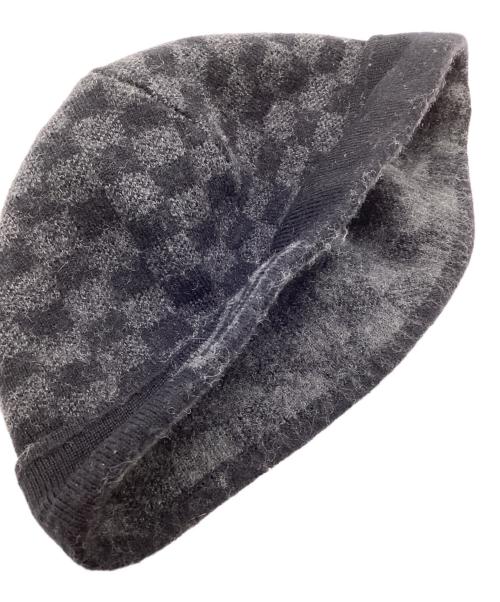 LOUIS VUITTON（ルイ ヴィトン）LOUIS VUITTON (ルイ ヴィトン) Bonnet Petit Damier（ボネ プティ ダミエ）ビーニー ブラック×グレーの古着・服飾アイテム