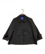BLUE LABEL CRESTBRIDGEブルーレーベルクレストブリッジ）の古着「ストレッチツイルAラインコート」｜ブラック