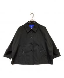 BLUE LABEL CRESTBRIDGE（ブルーレーベルクレストブリッジ）の古着「ストレッチツイルAラインコート」｜ブラック