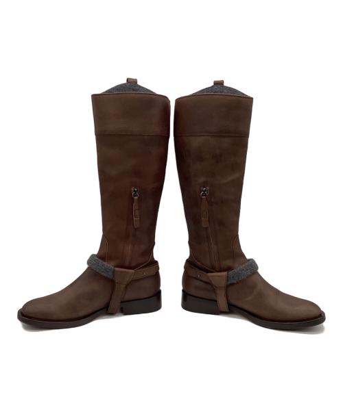 BRUNELLO CUCINELLI（ブルネロクチネリ）BRUNELLO CUCINELLI (ブルネロクチネリ) ロングブーツ ブラウン サイズ:38 1/2の古着・服飾アイテム