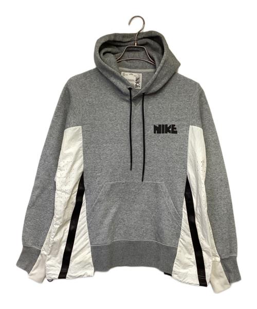 NIKE（ナイキ）NIKE (ナイキ) sacai (サカイ) NRG Pullover Hoodie（NRG プルオーバー フーディー） グレー×ホワイト サイズ:Mの古着・服飾アイテム