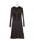 TANAKADAISUKE×STUDIOSタナカダイスケ×ステュディオス）の古着「別注 iron embroidery cotton sheer onpiec（アイアン エンブロイダリー コットン シアー ワンピース）」｜グレー