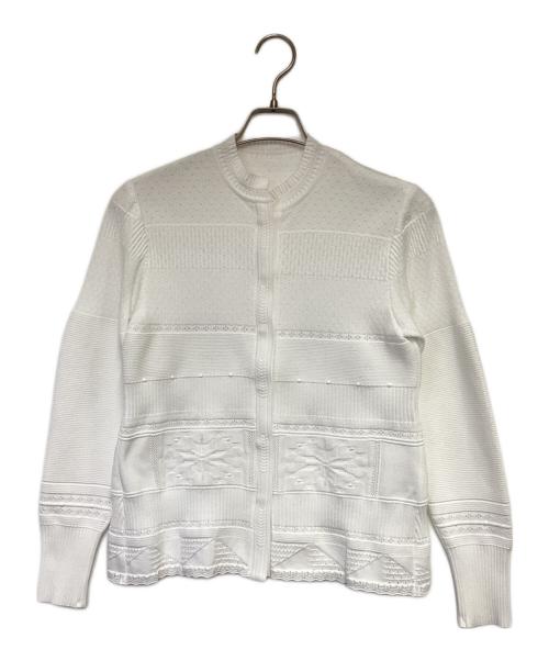 Mame Kurogouchi（マメクロゴウチ）Mame Kurogouchi (マメクロゴウチ) Knit Lace Cardigan（ニット レース カーディガン） ホワイト サイズ:2の古着・服飾アイテム