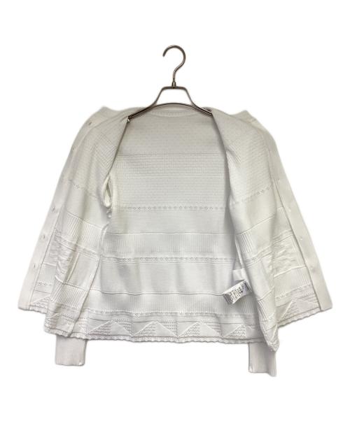 Mame Kurogouchi（マメクロゴウチ）Mame Kurogouchi (マメクロゴウチ) Knit Lace Cardigan（ニット レース カーディガン） ホワイト サイズ:2の古着・服飾アイテム