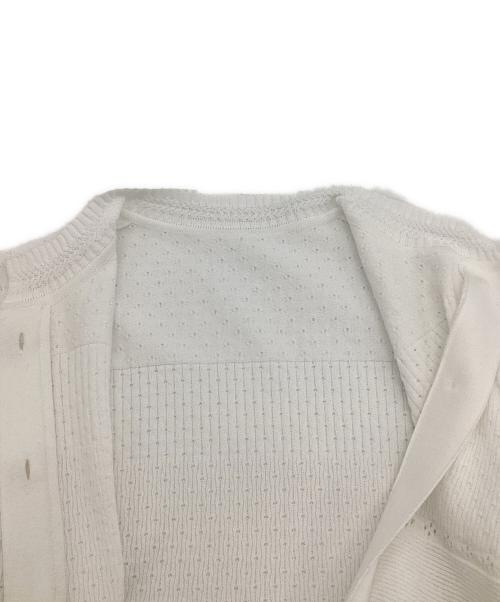 Mame Kurogouchi（マメクロゴウチ）Mame Kurogouchi (マメクロゴウチ) Knit Lace Cardigan（ニット レース カーディガン） ホワイト サイズ:2の古着・服飾アイテム