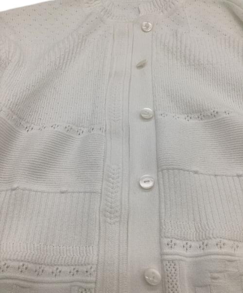 Mame Kurogouchi（マメクロゴウチ）Mame Kurogouchi (マメクロゴウチ) Knit Lace Cardigan（ニット レース カーディガン） ホワイト サイズ:2の古着・服飾アイテム