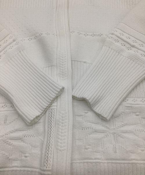 Mame Kurogouchi（マメクロゴウチ）Mame Kurogouchi (マメクロゴウチ) Knit Lace Cardigan（ニット レース カーディガン） ホワイト サイズ:2の古着・服飾アイテム