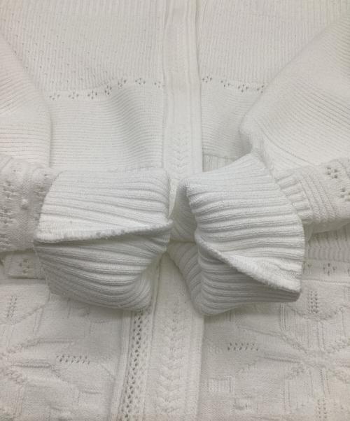 Mame Kurogouchi（マメクロゴウチ）Mame Kurogouchi (マメクロゴウチ) Knit Lace Cardigan（ニット レース カーディガン） ホワイト サイズ:2の古着・服飾アイテム
