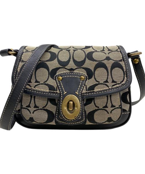 COACH（コーチ）COACH (コーチ) クロスボディ・ポシェット ブラック×グレーの古着・服飾アイテム
