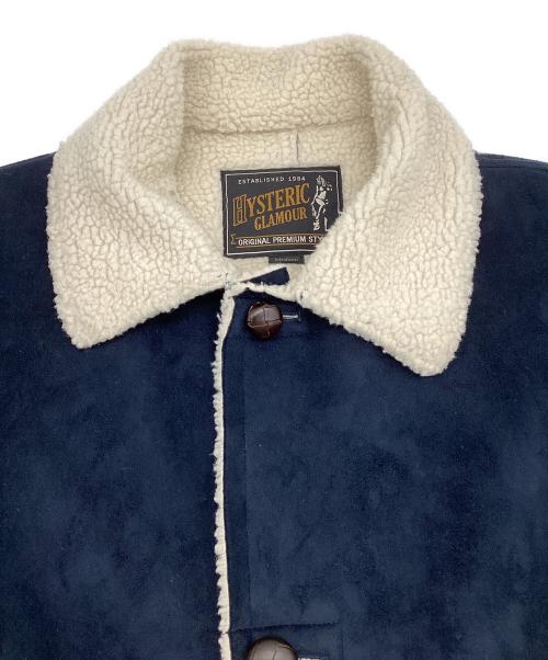 Hysteric Glamour（ヒステリックグラマー）Hysteric Glamour (ヒステリックグラマー) フェイクムートンランチコート ブルー サイズ:Mの古着・服飾アイテム