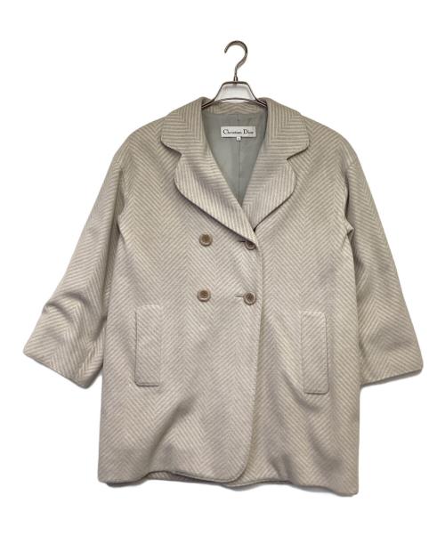 Christian Dior（クリスチャン ディオール）Christian Dior (クリスチャン ディオール) ダブルブレストコート アイボリー サイズ:9の古着・服飾アイテム