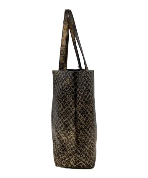 BOTTEGA VENETA（ボッテガベネタ）BOTTEGA VENETA (ボッテガベネタ) イントレッチオミラージュ トートバッグ ブラック×ゴールドの古着・服飾アイテム