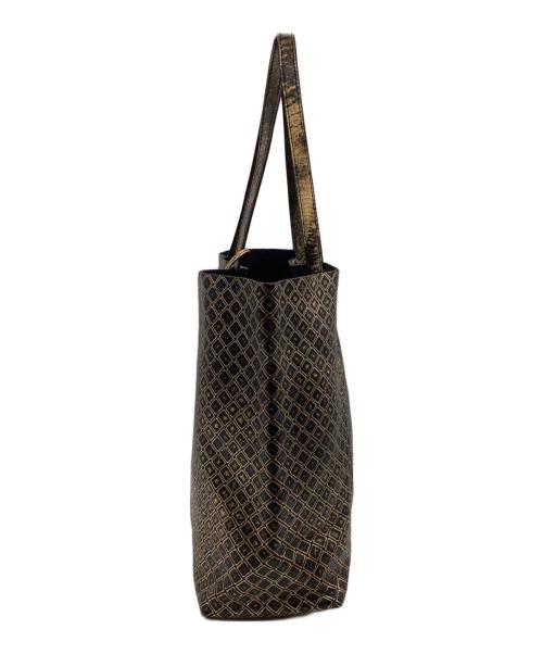 BOTTEGA VENETA（ボッテガベネタ）BOTTEGA VENETA (ボッテガベネタ) イントレッチオミラージュ トートバッグ ブラック×ゴールドの古着・服飾アイテム