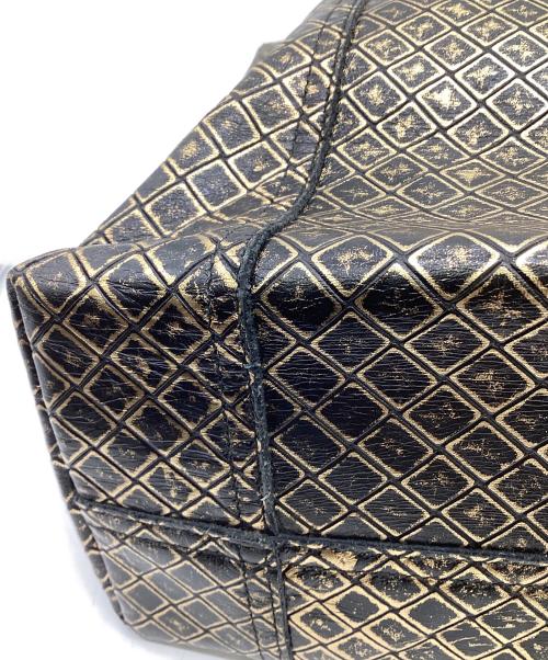 BOTTEGA VENETA（ボッテガベネタ）BOTTEGA VENETA (ボッテガベネタ) イントレッチオミラージュ トートバッグ ブラック×ゴールドの古着・服飾アイテム